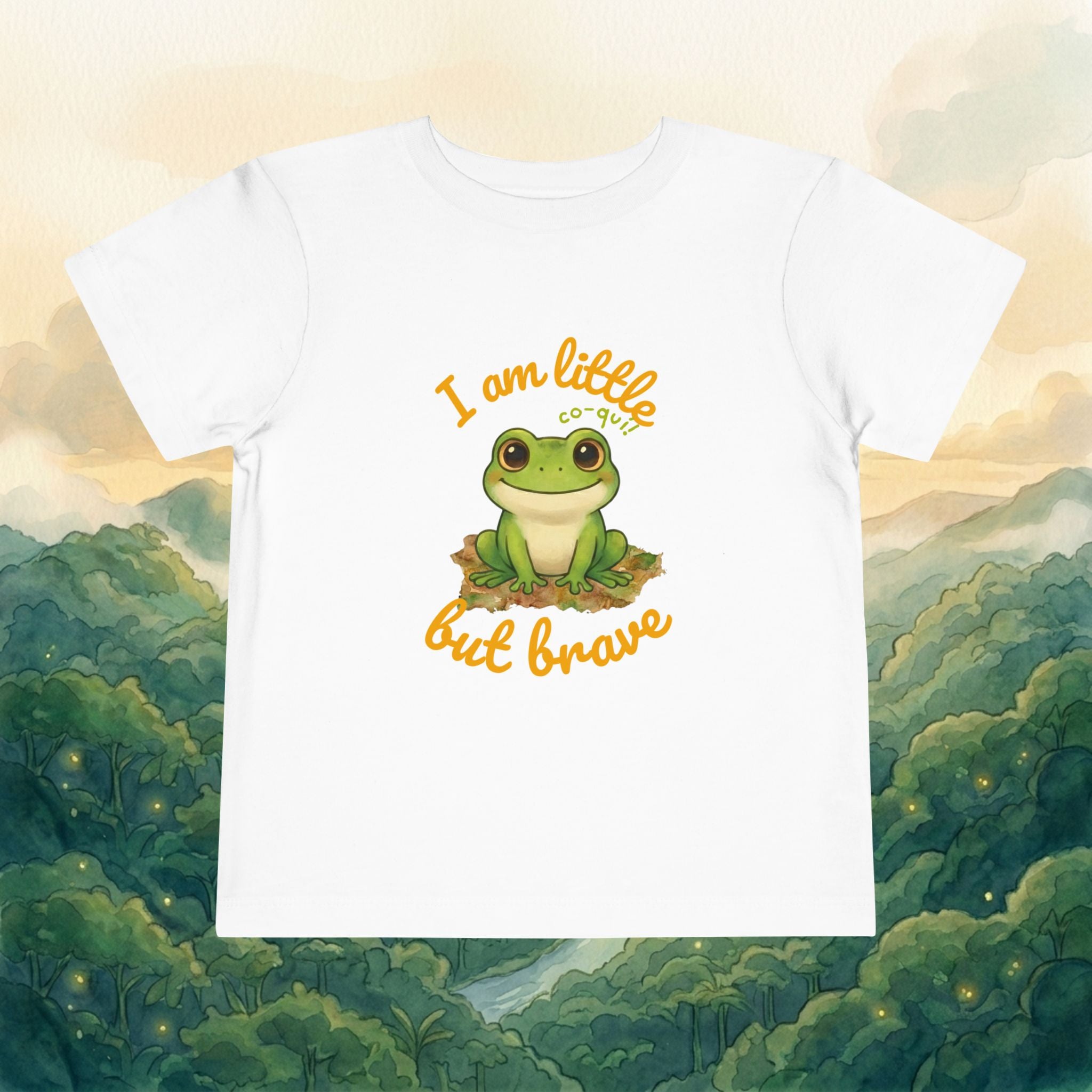 Little But Brave Frog toddler tee | Cute frog illustration, kids shirt